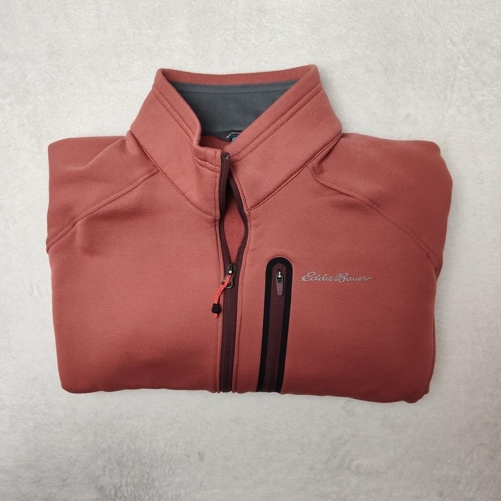 Eddie Bauer Sweatshirt Mens L Red 1/4 Zip First Ascent Pullover Outdoor Hiking